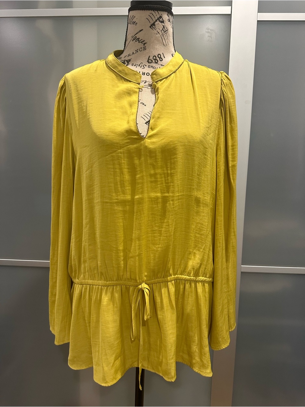 Marc New York Yellow Drawstring Peplum Tunic